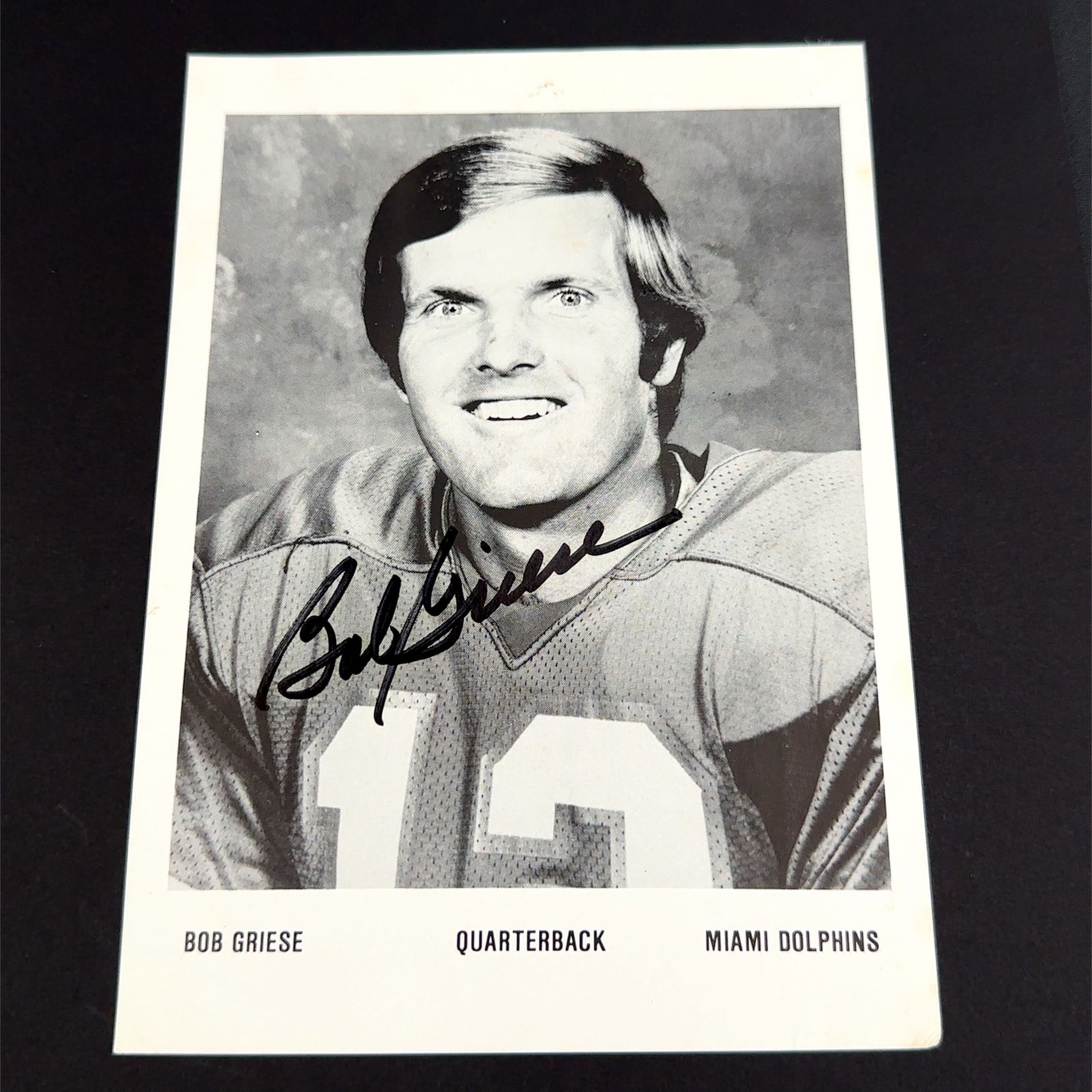 Bob Greise Miami Dolphins Autographed Photo (1 of 1)
