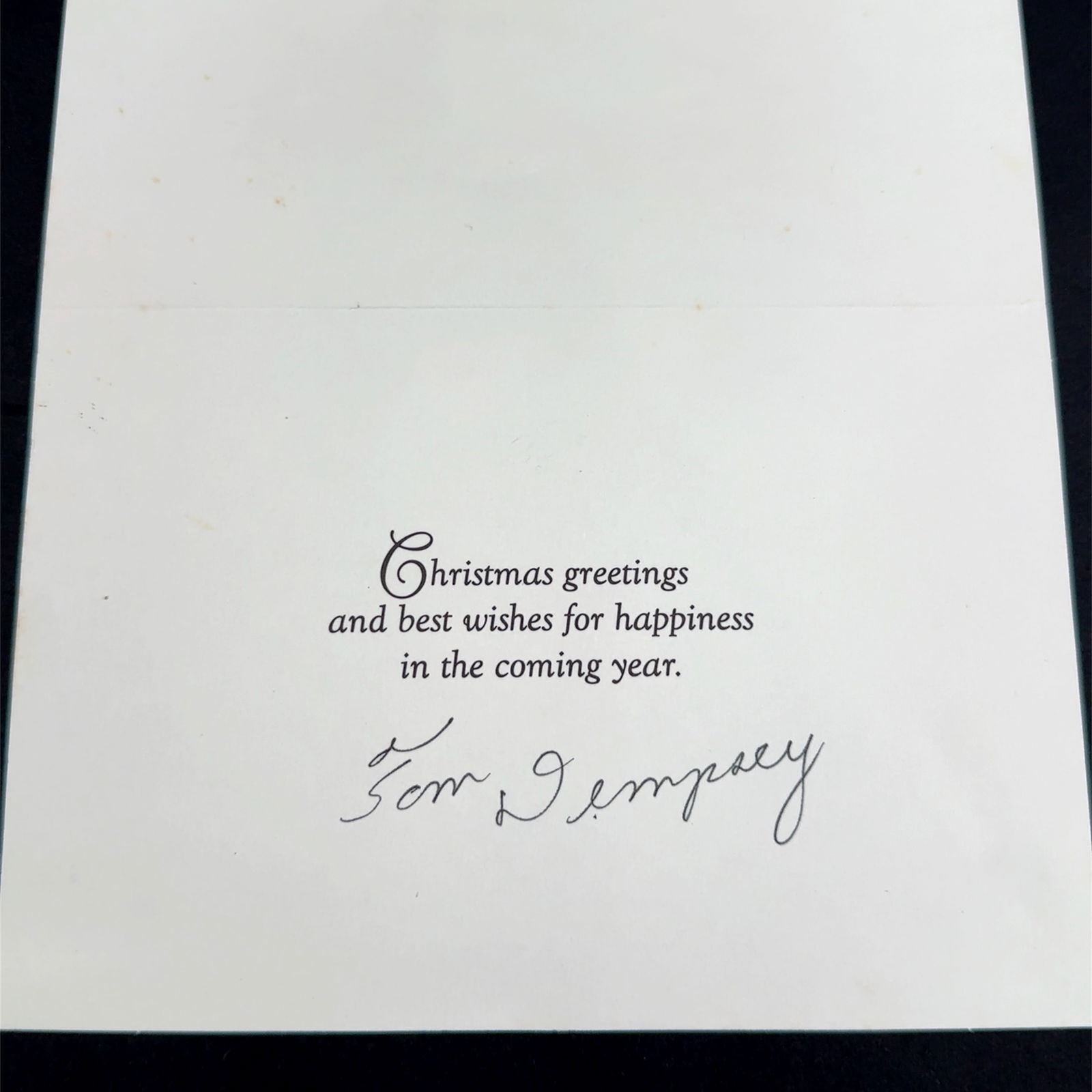 Tom Dempsey Autographed Christmas Card (1 of 1)
