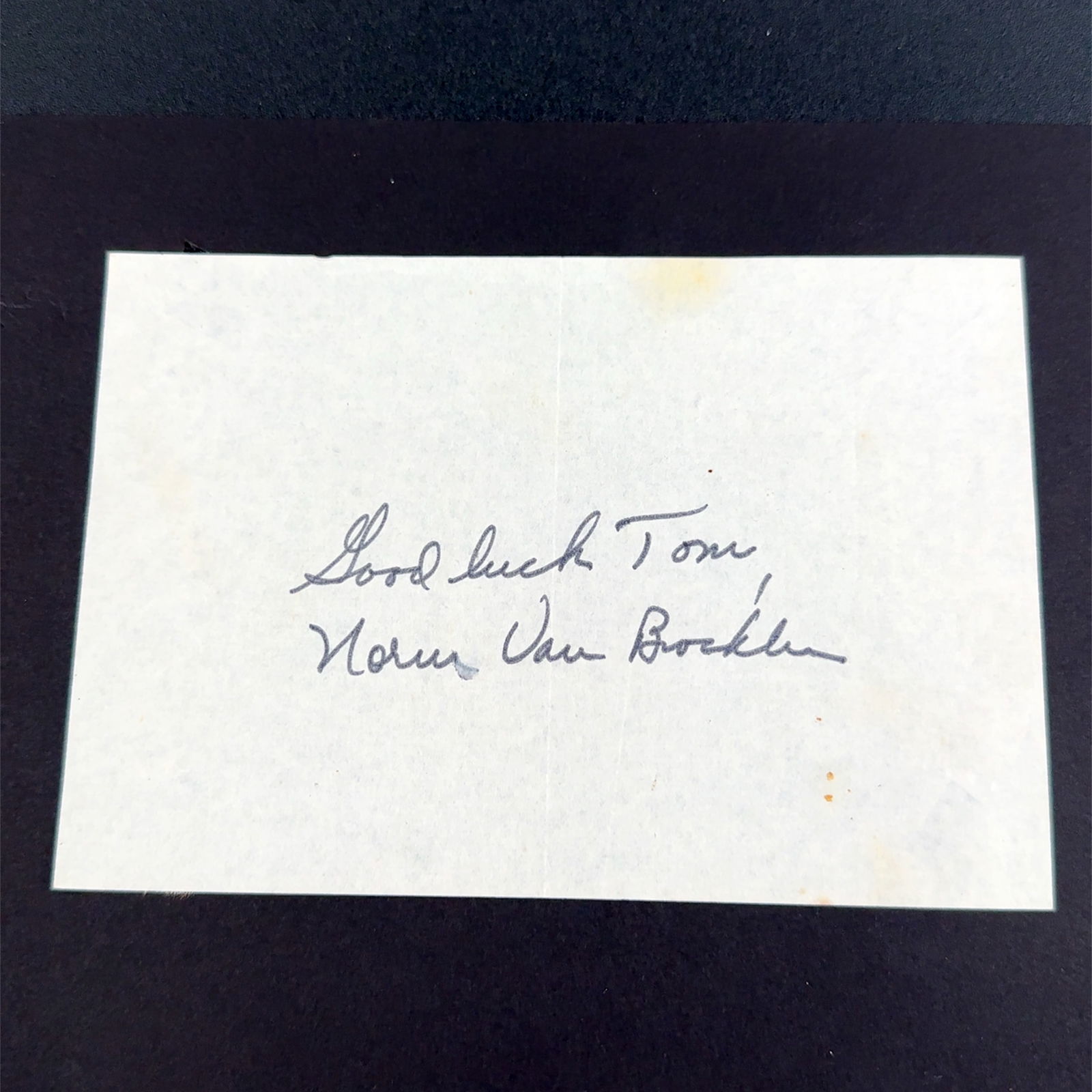 Norm Van Brocklin Football Autographed Card (1 of 1)