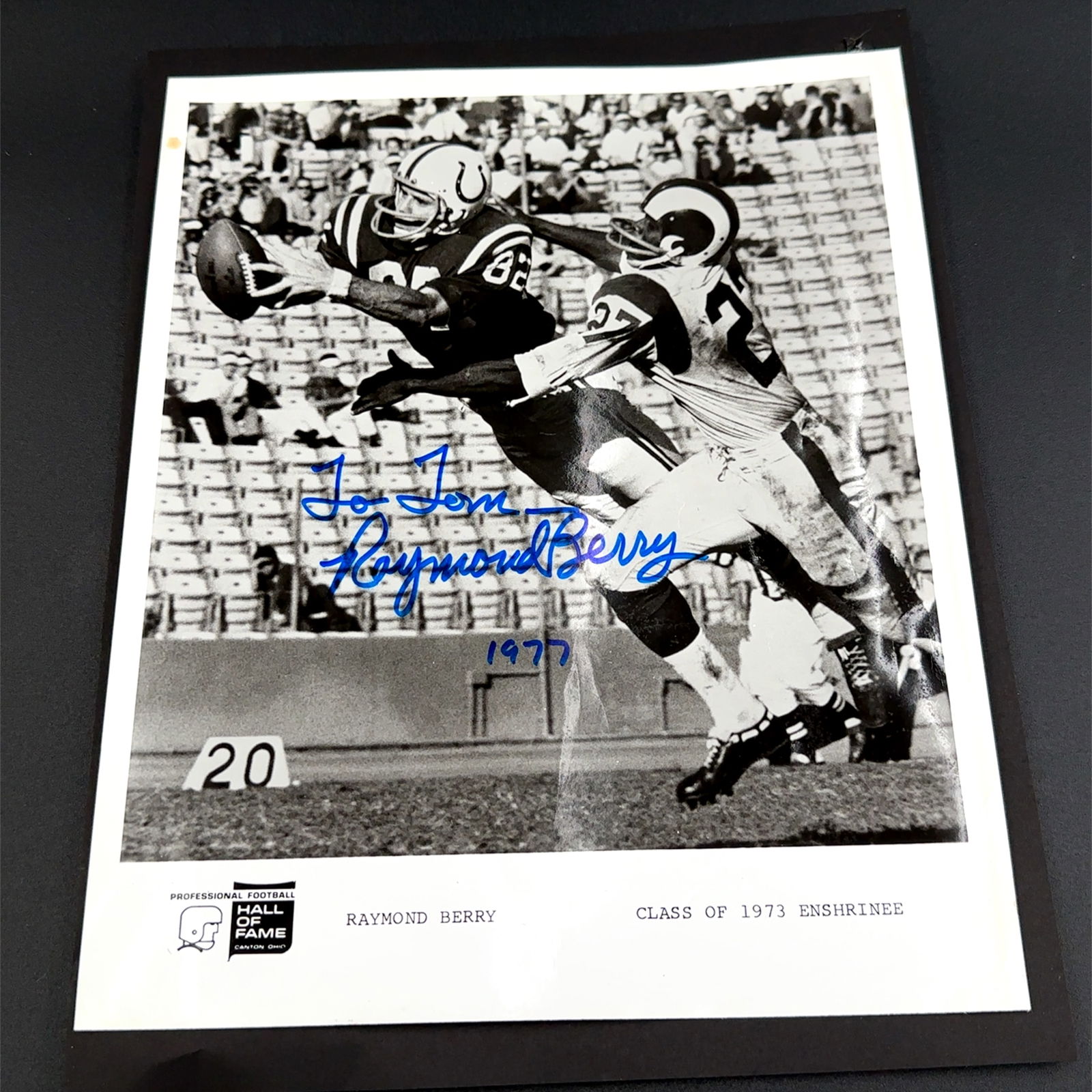 Raymond Berry Pro Football Hall of Fame Autographed Photo (1 of 1)