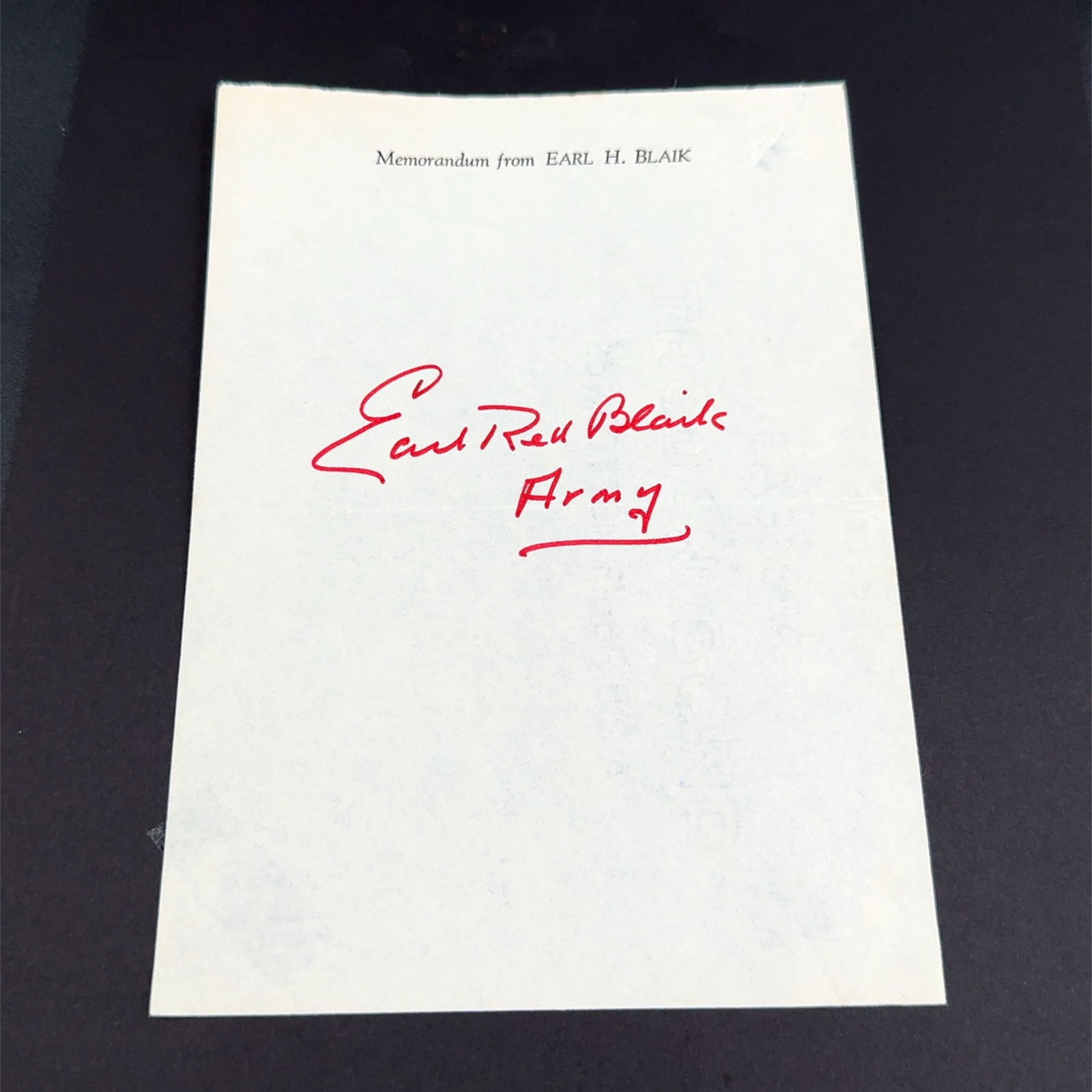Earl "Red" Blaik Army Football Autograph (1 of 1)