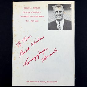 GEORGE HALAS & ELROY HIRSCH AUTOGRAPH SET - PSA AUTHENTICATED