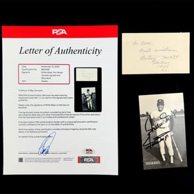 DON MOSSI, BITSY MOTT, WILLIE MAYS AUTOGRAPH SET, PSA AUTHENTICATED