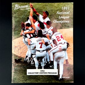 Atlanta Braves 1992 Collector's Edition Program, Autographed by Ernie Johnson Sr