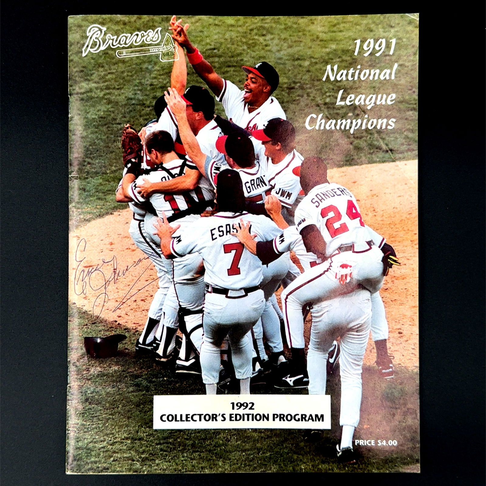 Atlanta Braves 1992 Collector's Edition Program, Autographed by Ernie Johnson Sr (1 of 4)