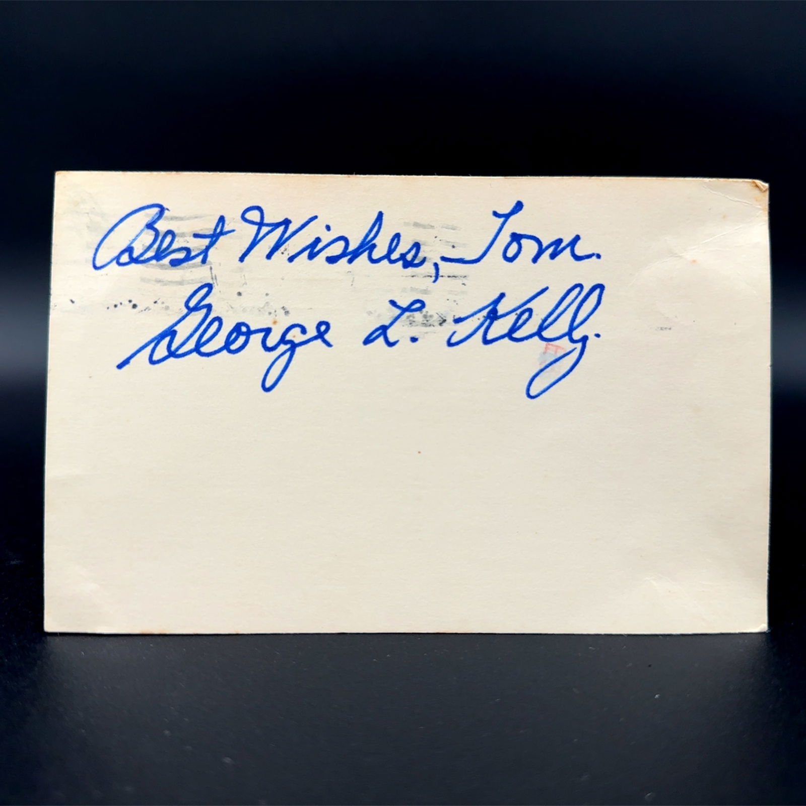 George L. Kelly Baseball Autographed Postcard (1 of 2)
