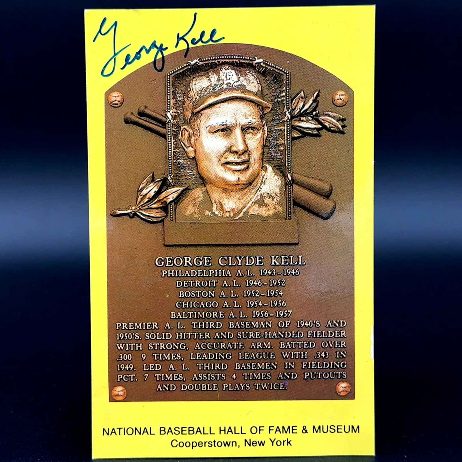 George Kell Baseball Hall of Fame Autographed Card (1 of 2)