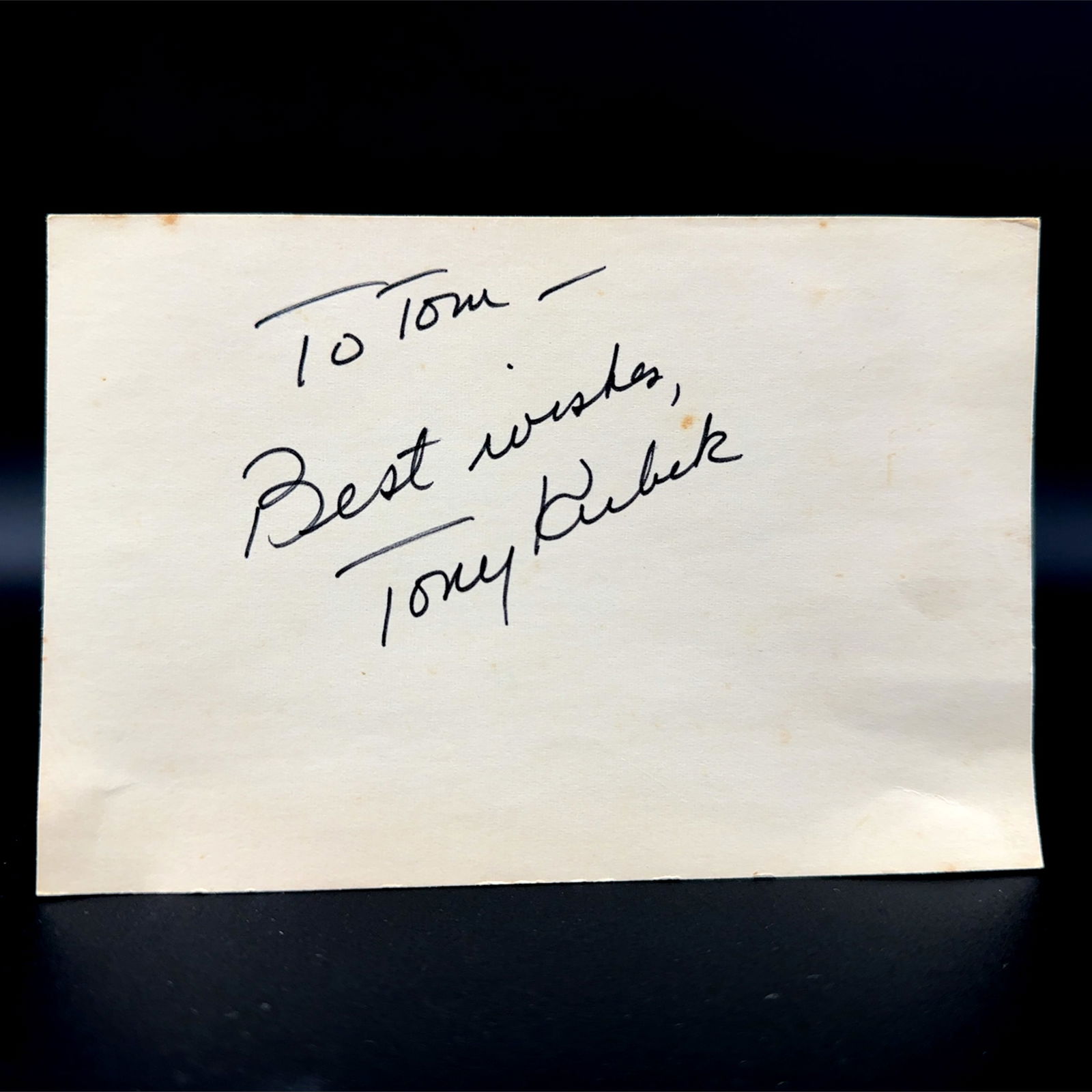 Tony Kubek Autographed Postcard (1 of 2)