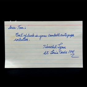 Hersh Lyons Autographed Index Card and Letter