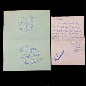 Tommy Lasorda Autographed Paper and Card