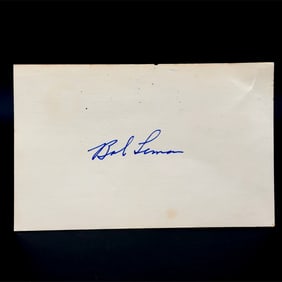 Bob Lemon Baseball Hall of Famer Autographed Postcard