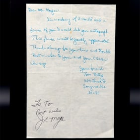 Joe Morgan Autographed Letter