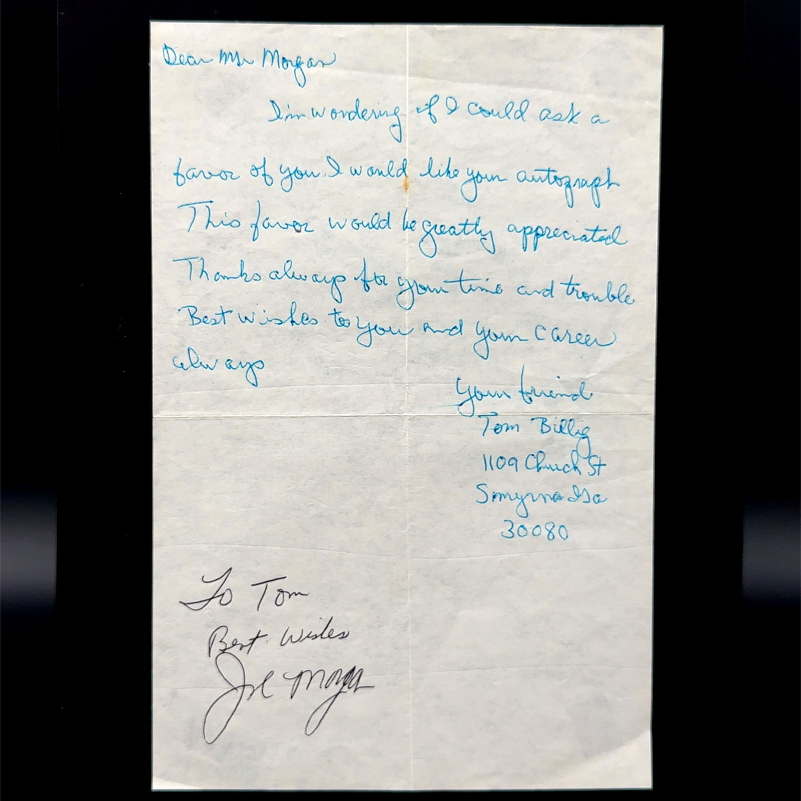 Joe Morgan Autographed Letter (1 of 1)