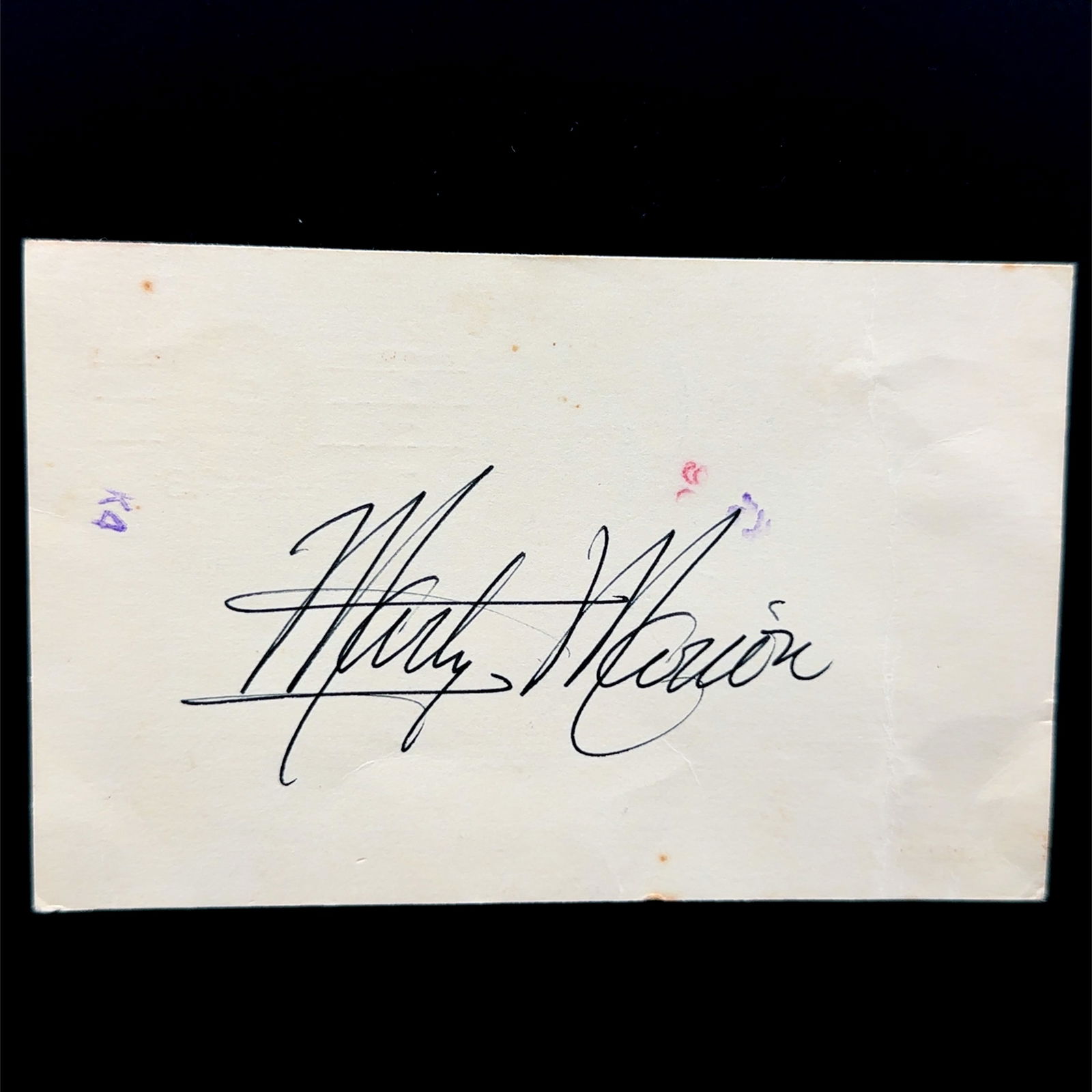 Marty Marion Autographed Index Card (1 of 1)