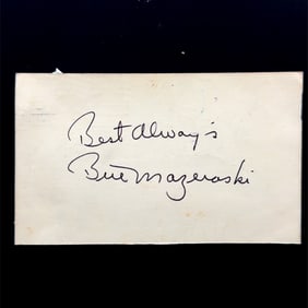 Bill Mazeroski Autographed Index Card