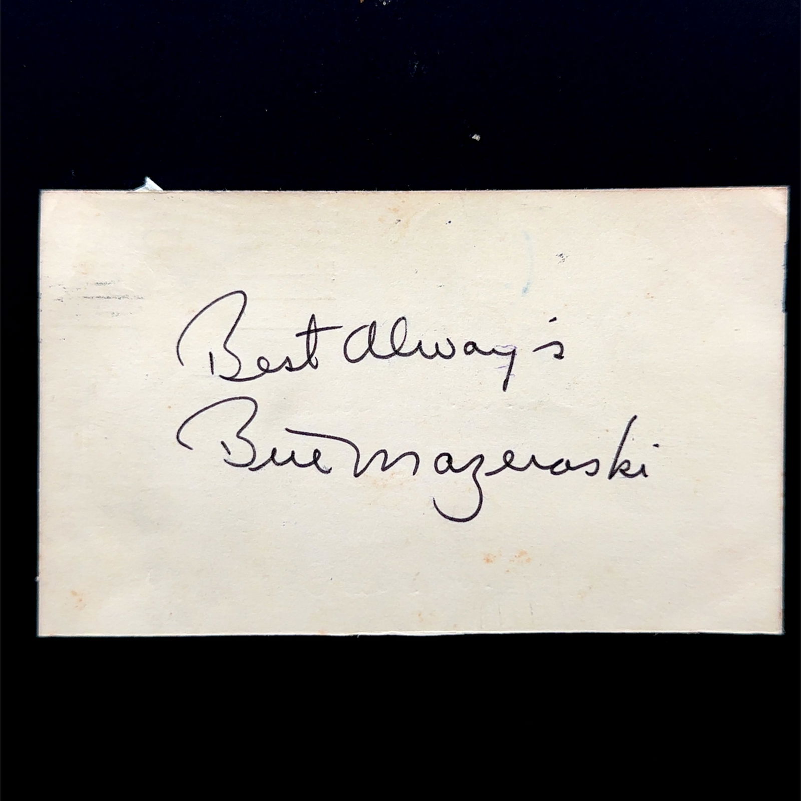 Bill Mazeroski Autographed Index Card (1 of 1)