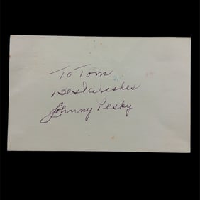 Johnny Pesky Autographed Index Card