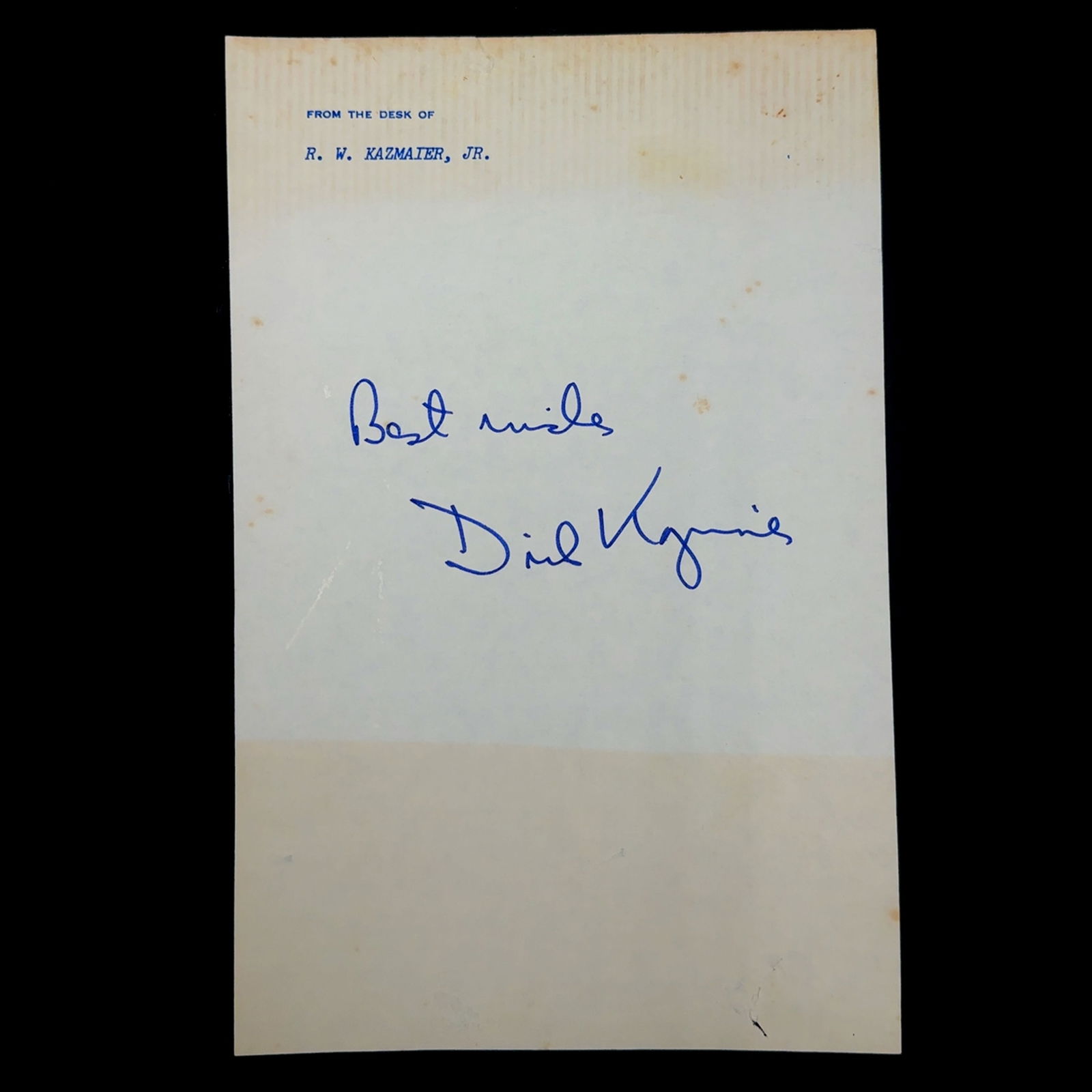 Dick Kazmaier Autograph on Letterhead (1 of 1)