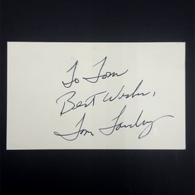 Tom Landry Autograph Index Card