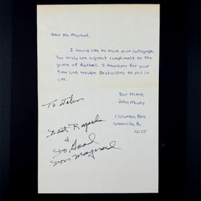 Don Maynard Autographed Letter