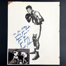 Floyd Patterson Autographed Photo and Olympic Card