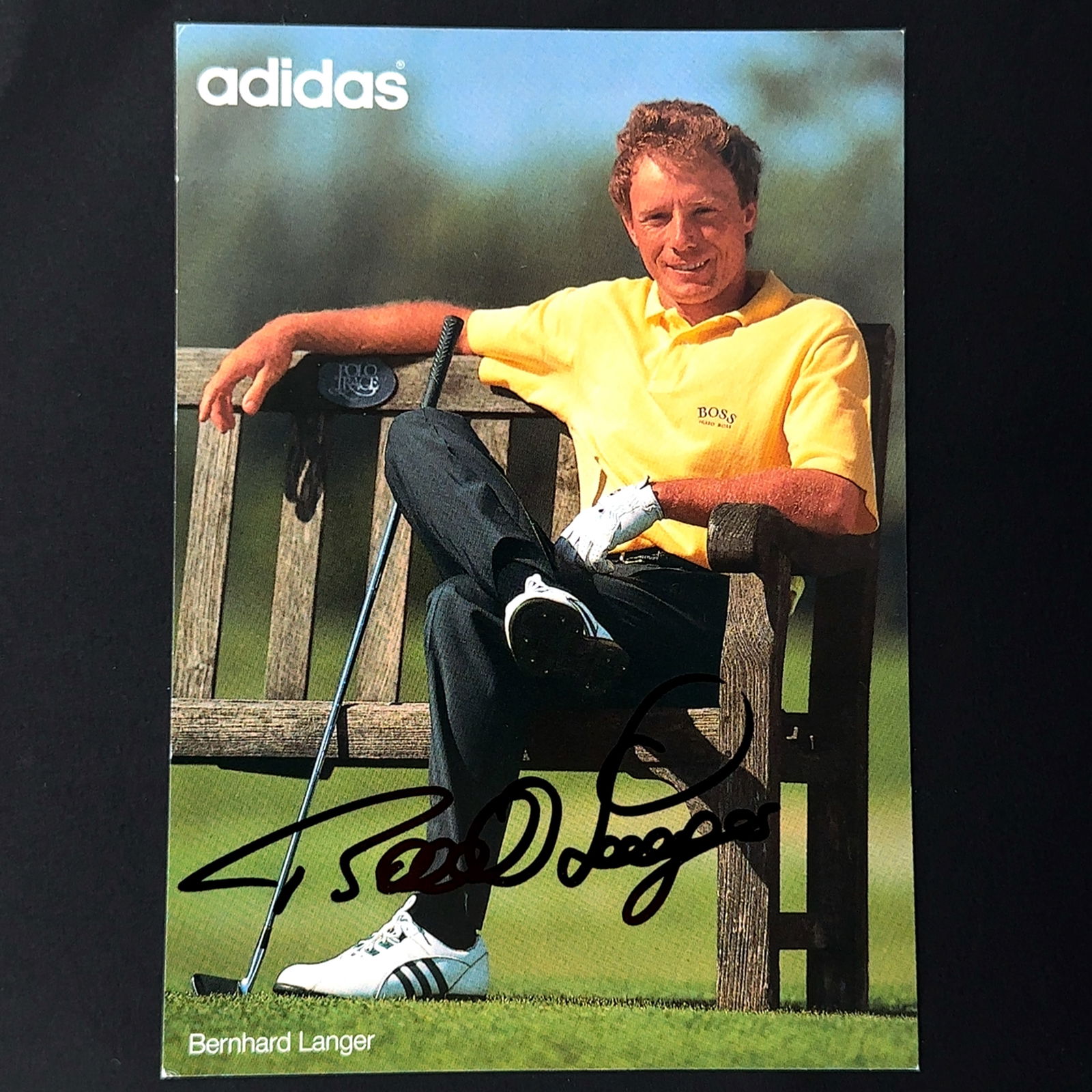 Bernhard Langer Autographed Photo: Autographed photo of Masters champion golfer Bernhard Langer. Sold as is.