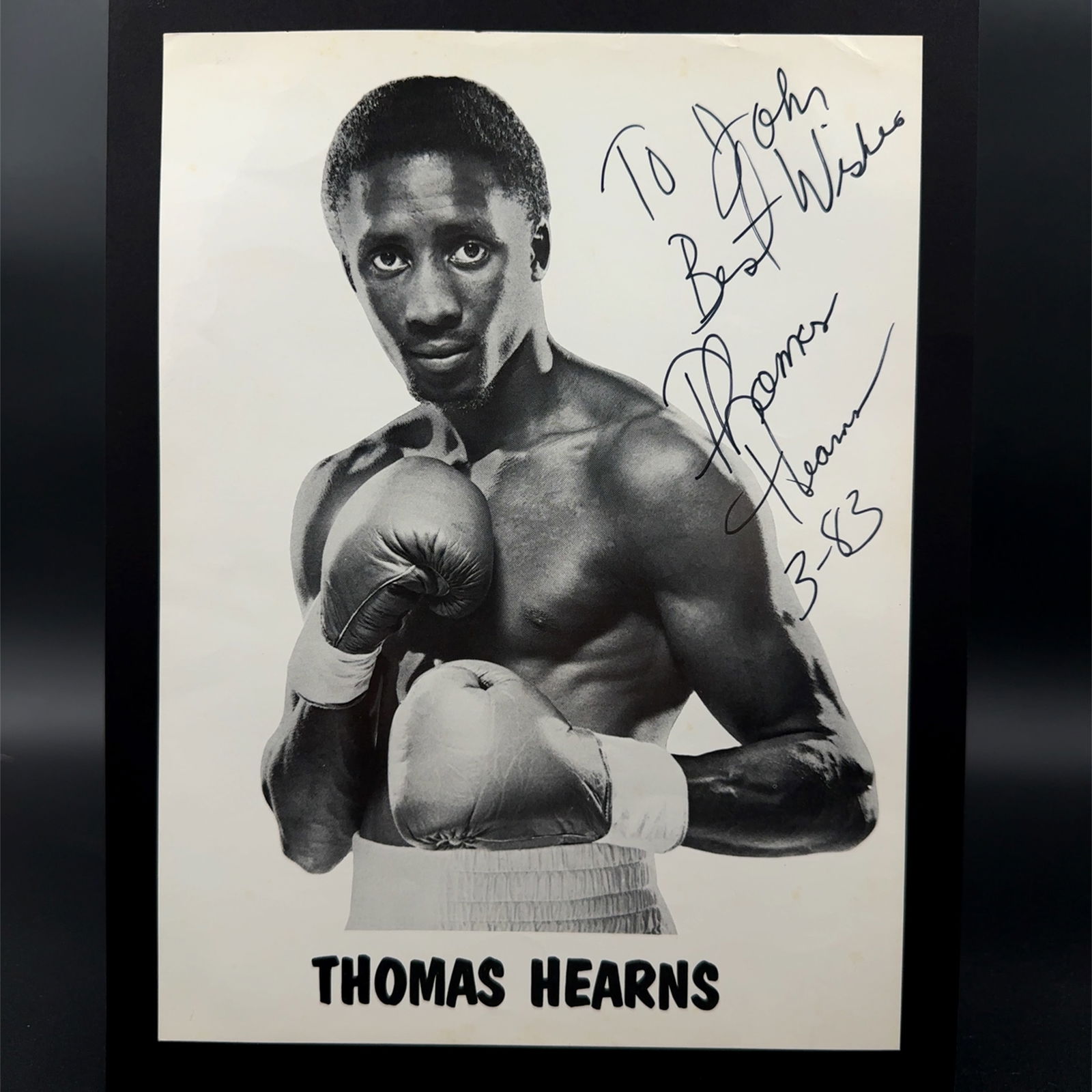 Thomas Hearns Autographed Photo Lot of Two: Lot of two autographed photos of boxer Thomas Hearns. Sold as is.
