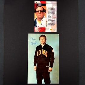 Dan Gable Autographed Photo and Collectible Card