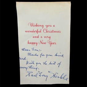 Tony Hinkle Autographed Christmas Card