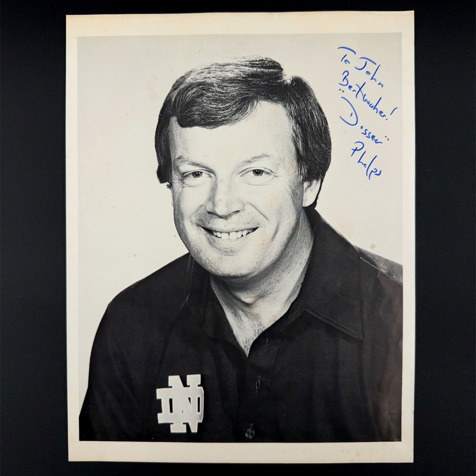 Digger Phelps Autographed Photo Lot of Two: Lot of two autographed photos of Notre Dame basketball coach Digger Phelps.