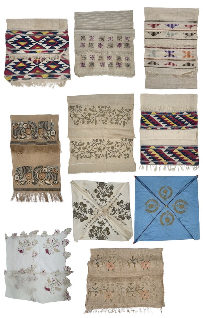 Lot of (10) Ottoman Turkish Peskir Towels: Description: Lot of (10) Ottoman Turkish textile peskir towels Condition: in good condition. Please note that for textile items, various signs of age, use, tear and wear, discoloration and/or color bl