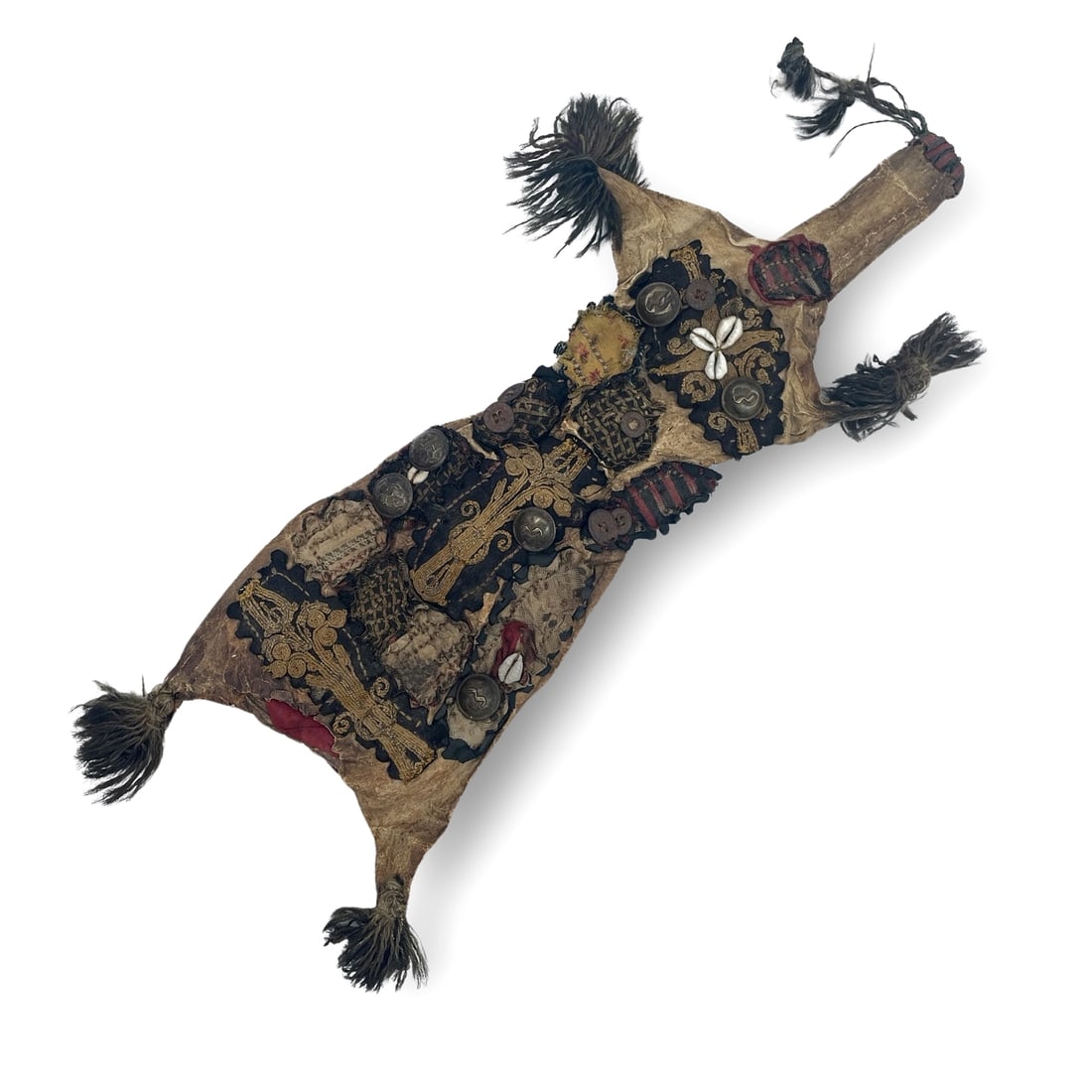 A Very Rare Museum Quality 19th Century Dervish Flask: Description: A very rare Ottoman Turkish Islamic museum quality 19th century dervish flask made of yeanling (goat kid) hide, 55 cm long, shows some age and minor damages as it's leather. The item is d