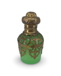 French Uranium Opaline Glass Scent Bottle