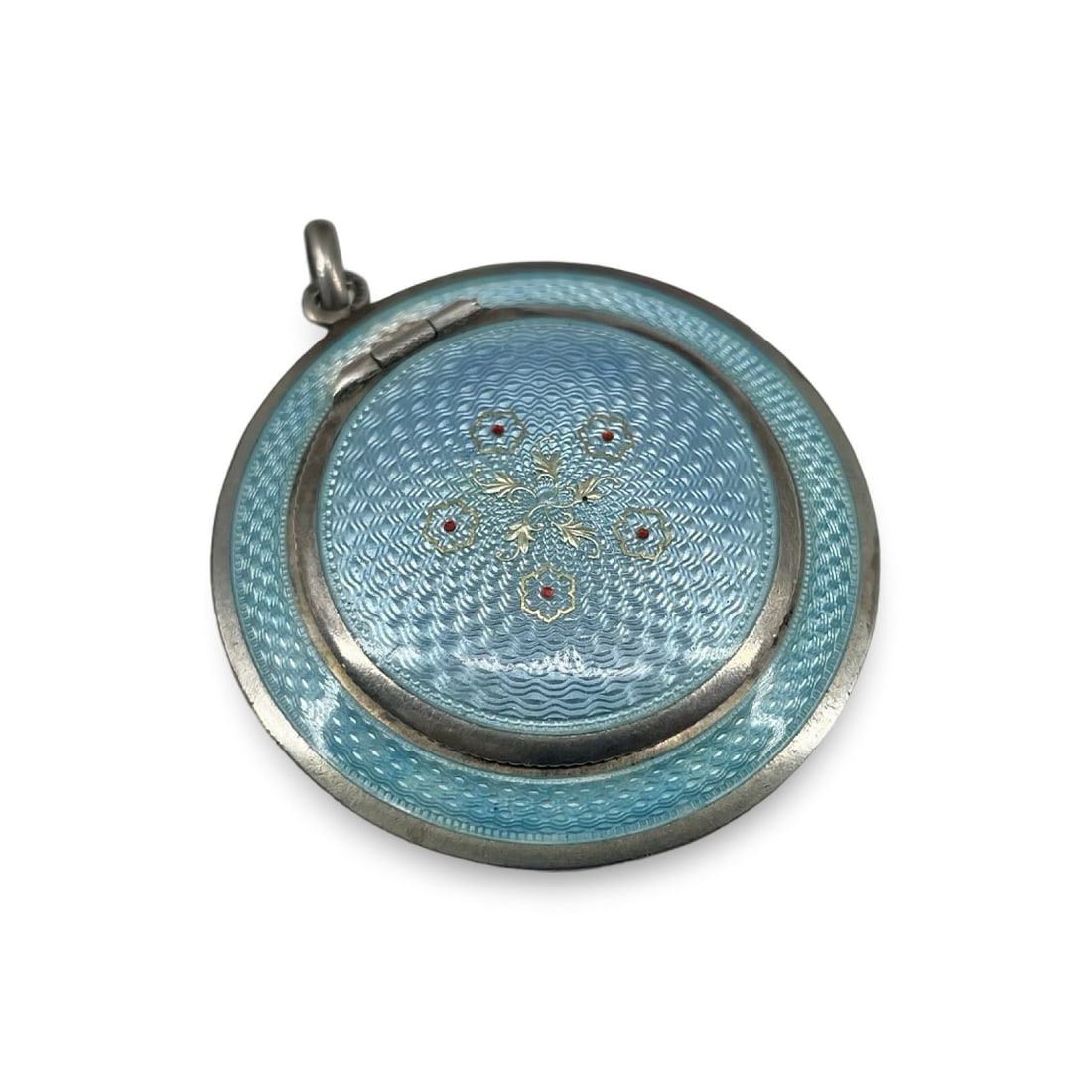 French Minerva Enamel Silver Pendant Snuff Box: Description: French Minerva enamel silver pendant snuff box, diameter 4,5 cm, weight 24 grams. Condition: in good condition Inhouse worldwide shipping, including handling: $35. This item will be shipp