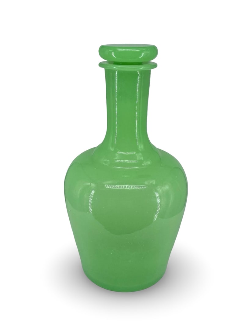 1900s Uranium Opaline Glass Decanter: 1900s uranium opaline glass decanter. 21 cm. Worldwide shipping: $60. IMPORTANT NOTES We provide domestic US bank account for payments from the US; domestic UK bank account for payments from the UK, a