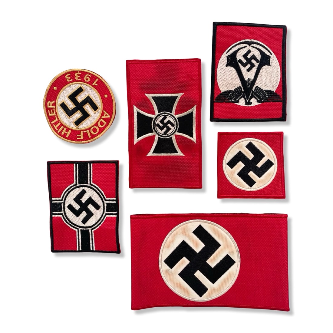 A Small Collection of WWII German Third Reich Armbands and Patches: A small collection of WWII World War II German Third Reich Nazi armbands and patches. The ruler in the pictures is in cm. Worldwide shipping: $30. IMPORTANT NOTES We provide domestic US bank account f