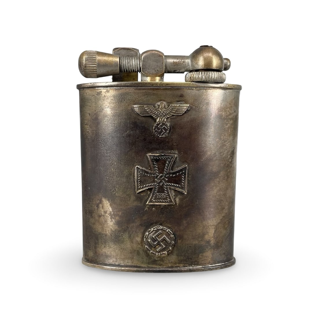 WWII Third Reich Lighter: WWII World War II Third Reich Nazi Germany lighter. Sold as found. The ruler in the pictures is in cm. We ship to the United States PROBLEM-FREE. All the packages will be shipped as DDP (Delivered Dut