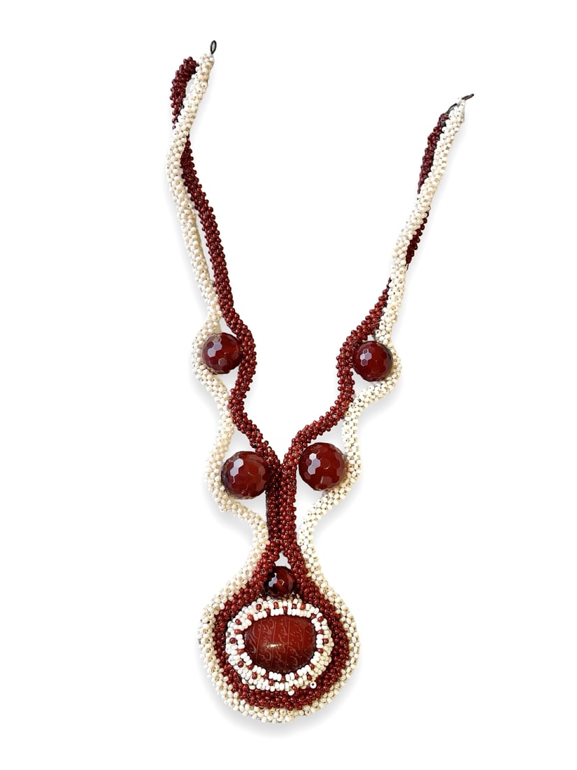 Rare Antique Agate (Aqiq) Islamic Seal Stone Necklace with Arabic Inscription (1 of 14)