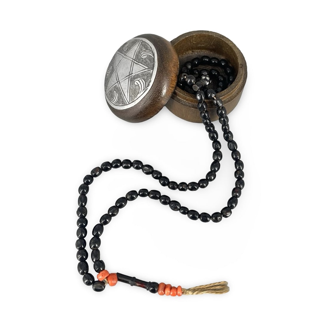 Islamic Black Coral Yusuri Prayer Beads (Rosary) w/ It’s Wooden Box (1 of 11)