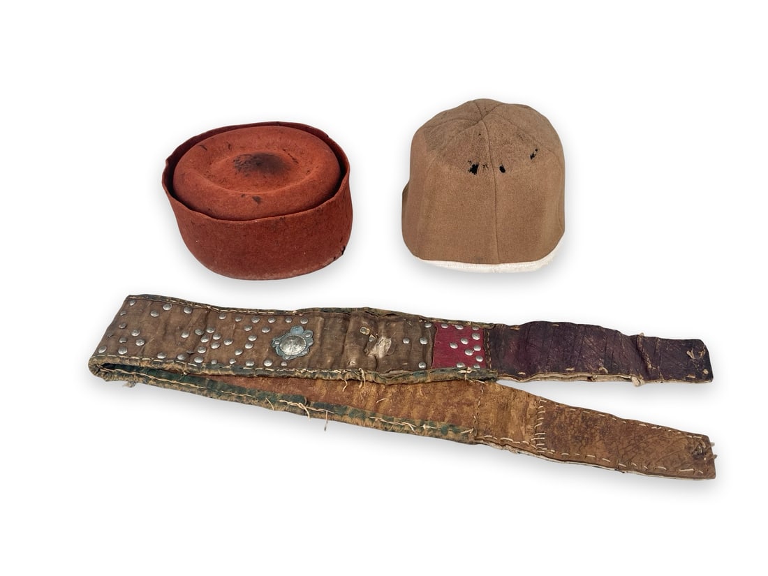 Lot of Islamic Middle Eastern Dervish Belt and Two Dervish Hats (1 of 20)