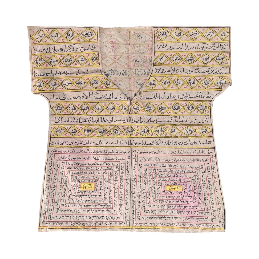 A 20th Century Islamic Talismanic Calligraphic Tunic (Jama), Inscribed with Quranic Verses and (1 of 11)