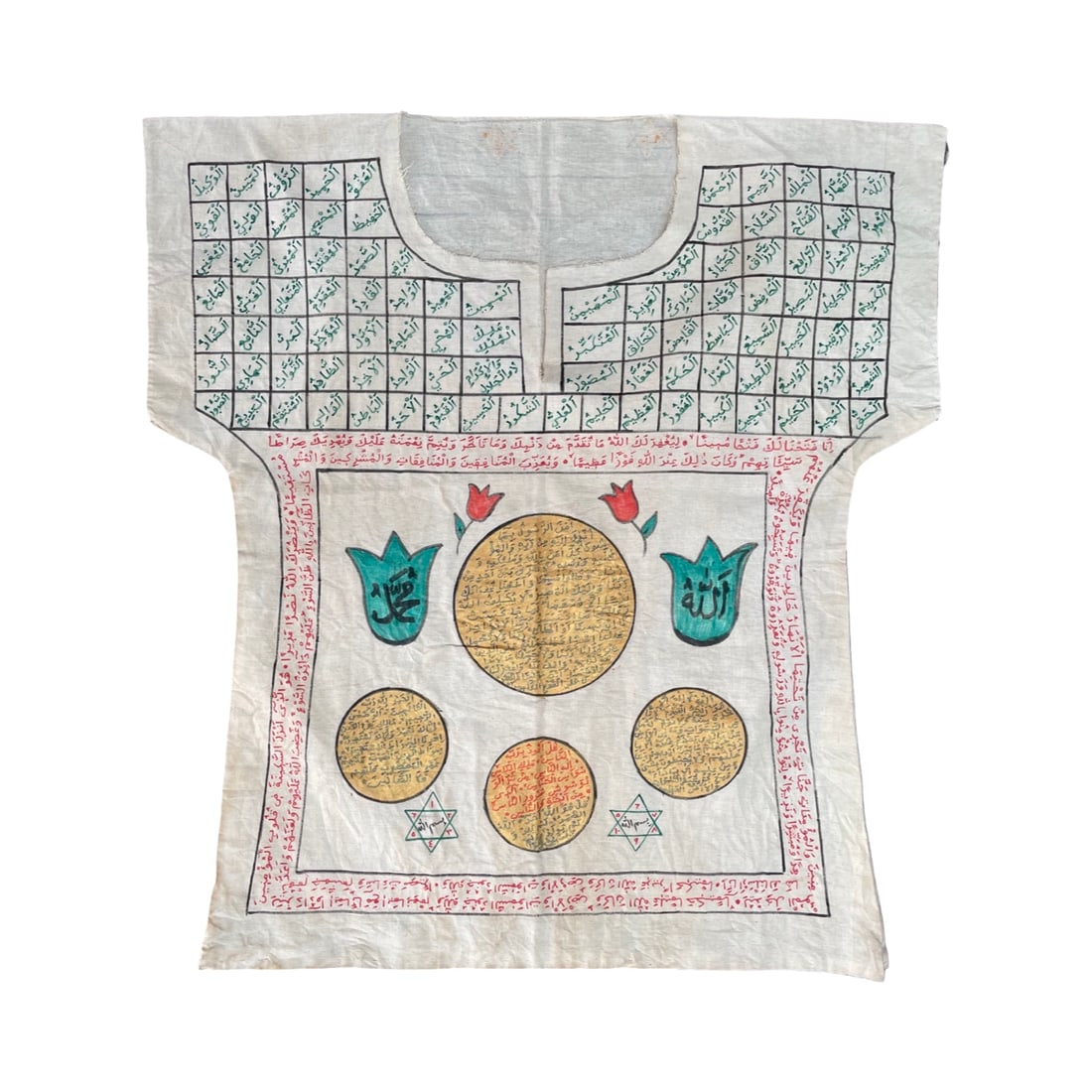 An Islamic Modern Talismanic Tunic (Jama) with Floral and Geometric Medallions (1 of 8)