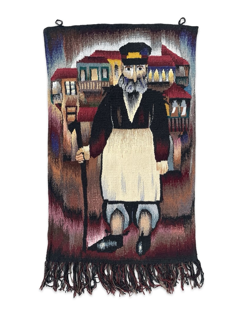 Fine Mid-Century Georgian Folk Art Pictorial Tapestry — Handwoven Textile Tribute After Niko (1 of 4)