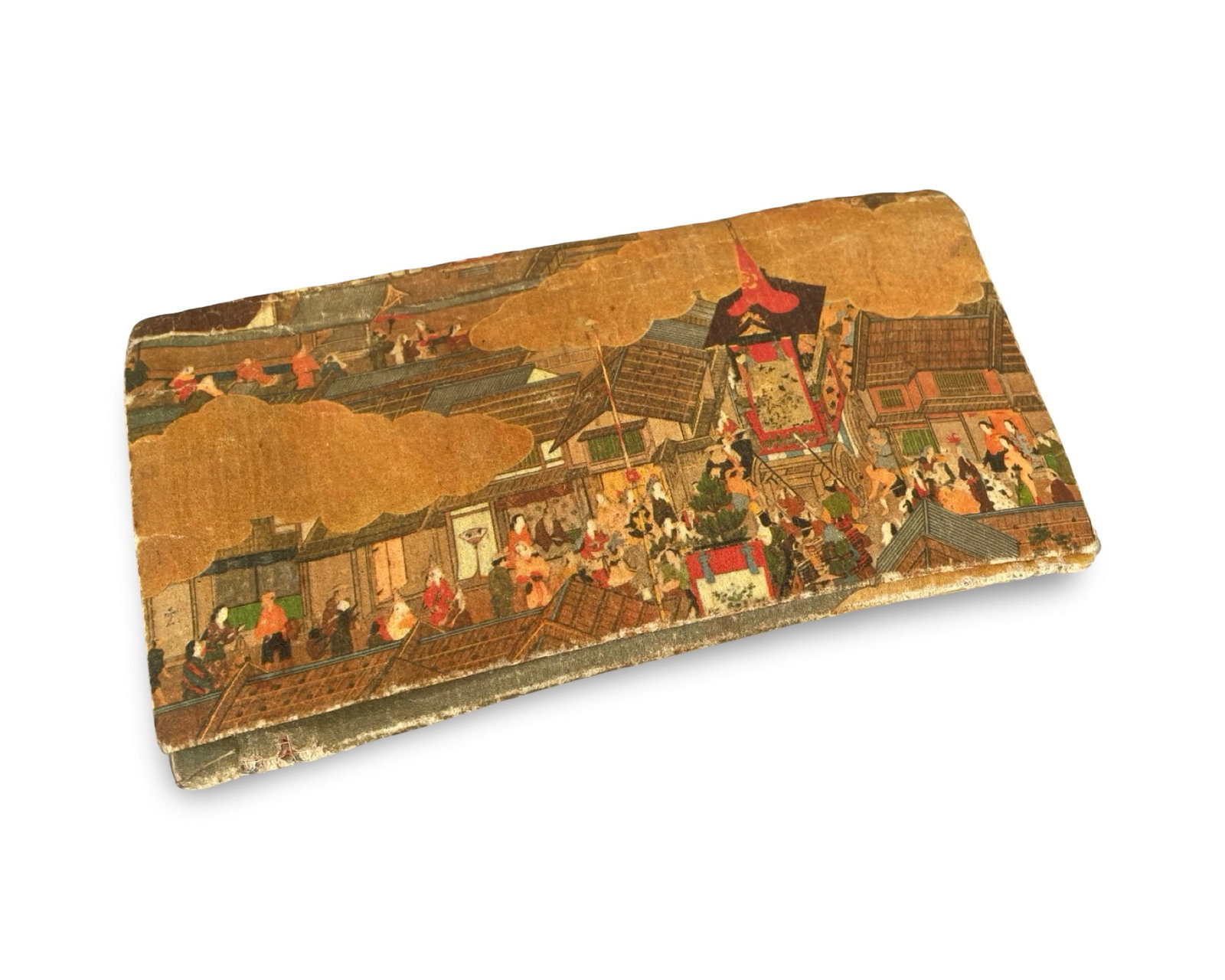 Vintage Japanese Kaishi-Ire (Tea Ceremony Paper Wallet) — Wagami Rice Paper with Kyoto Gion: Vintage Japanese Kaishi-Ire (Tea Ceremony Paper Wallet) — Wagami Rice Paper with Kyoto Gion Matsuri Design. A beautiful vintage mid-to-late 20th-century Japanese kaishi-ire (traditional pouch wallet