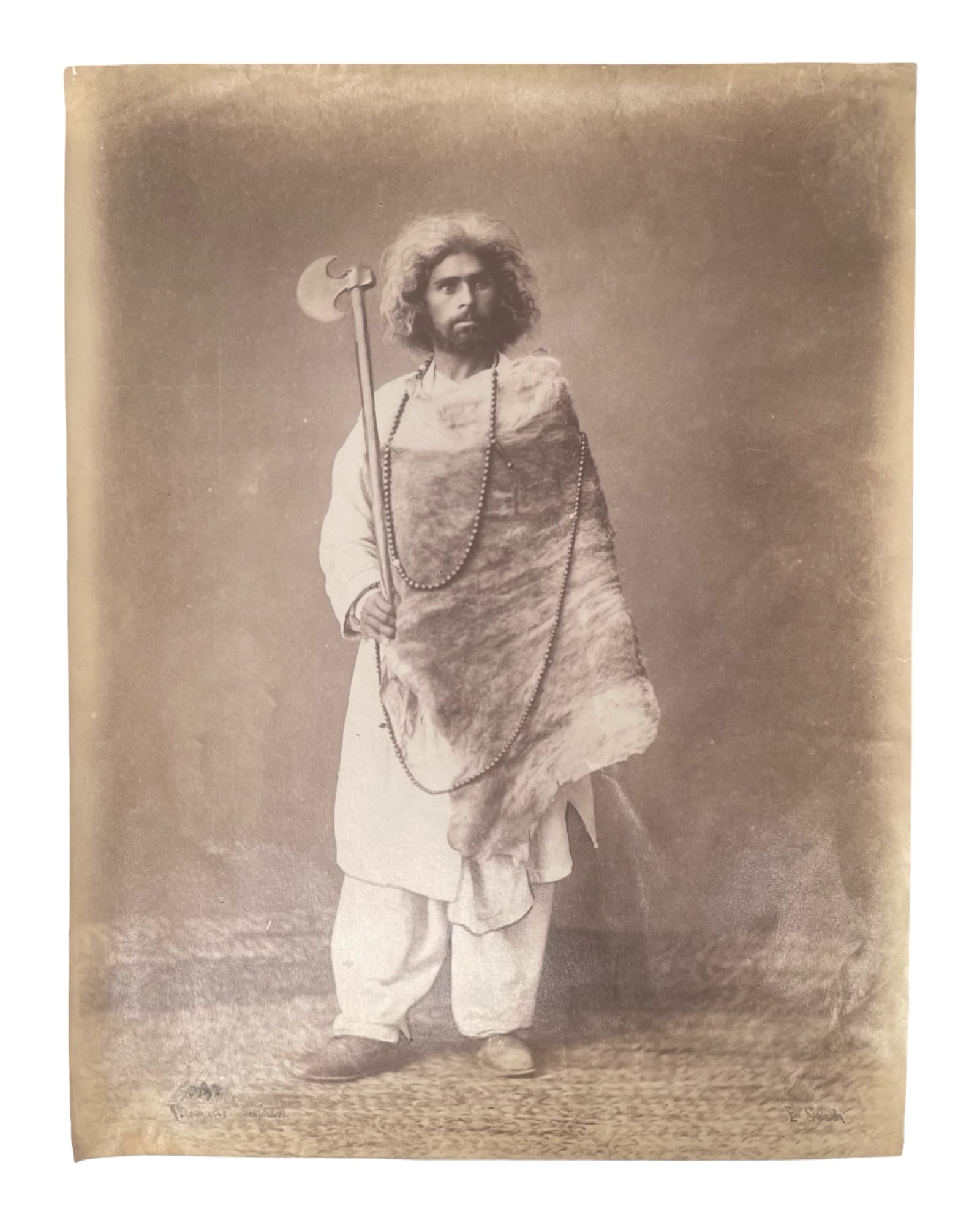 Pascal Sébah (1823–1886): Large 25.5x20 cm Antique c.1870s Albumin Print of a Sufi Dervish with (1 of 6)