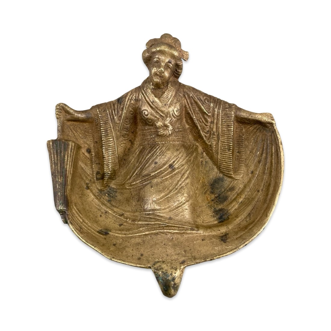 Antique Turn-of-the-Century Gilt Bronze "Naughty Geisha" Risqué Novelty Ashtray (1 of 9)