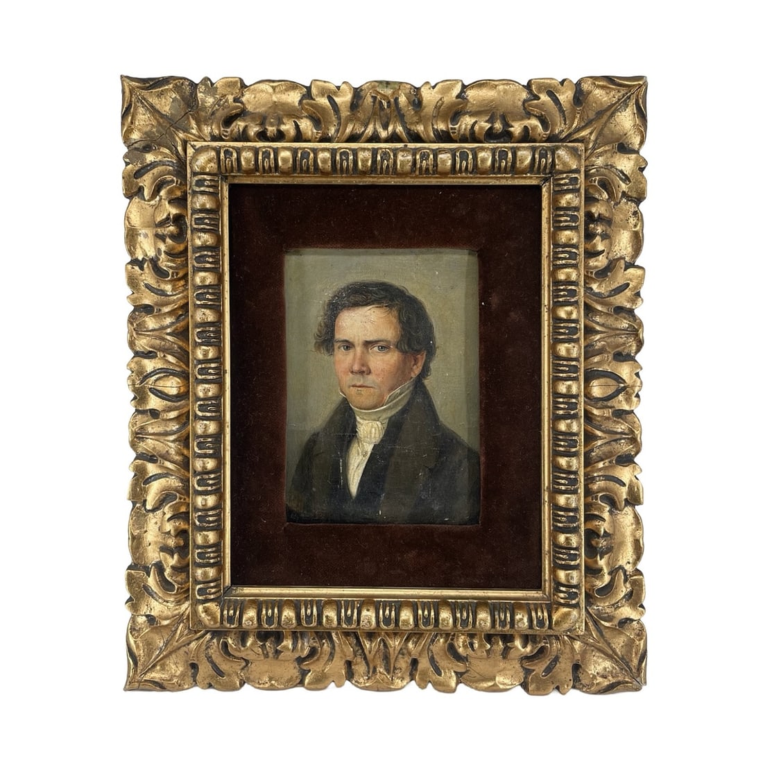 Dated 1788 French School Miniature Gentleman Portrait – Antique Giltwood Frame (1 of 3)