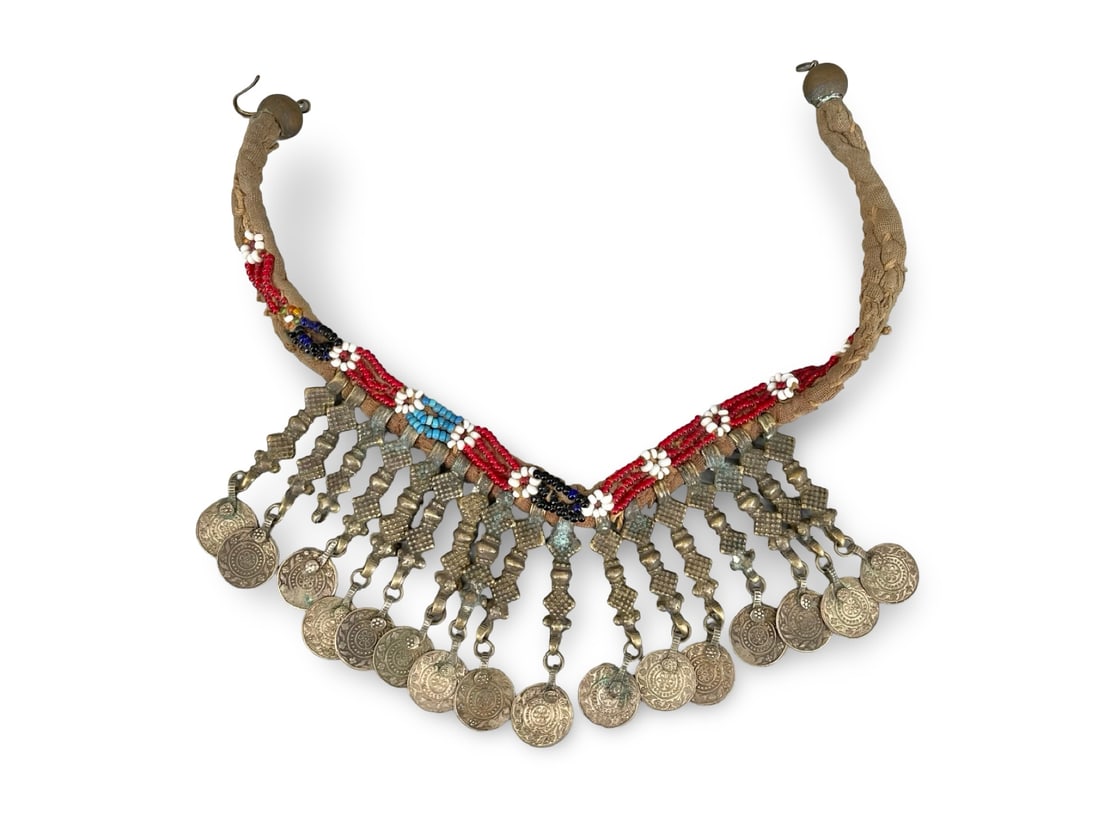 Antique Ottoman Palestinian Bridal Choker Necklace (Kirdan) (1 of 9)