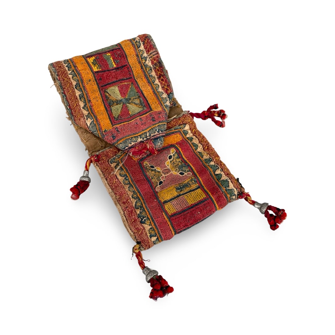 Antique Banjara Embroidered Silk & Cotton Torba Pouch (1 of 6)