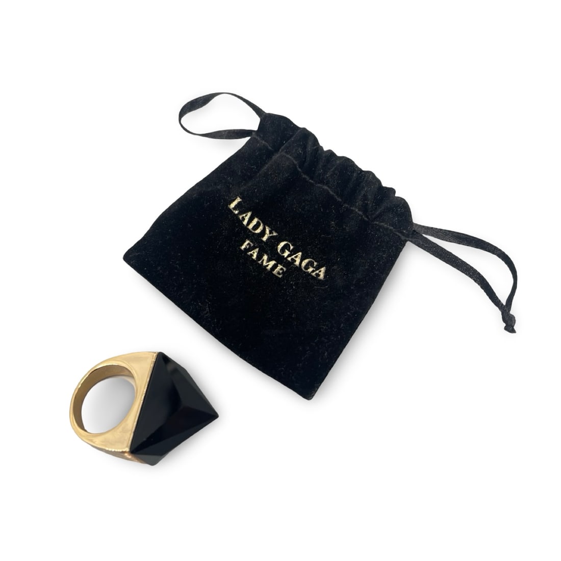 Rare Lady Gaga Fame Perfume Promotional Pyramid Statement Ring with Velvet Pouch (1 of 5)